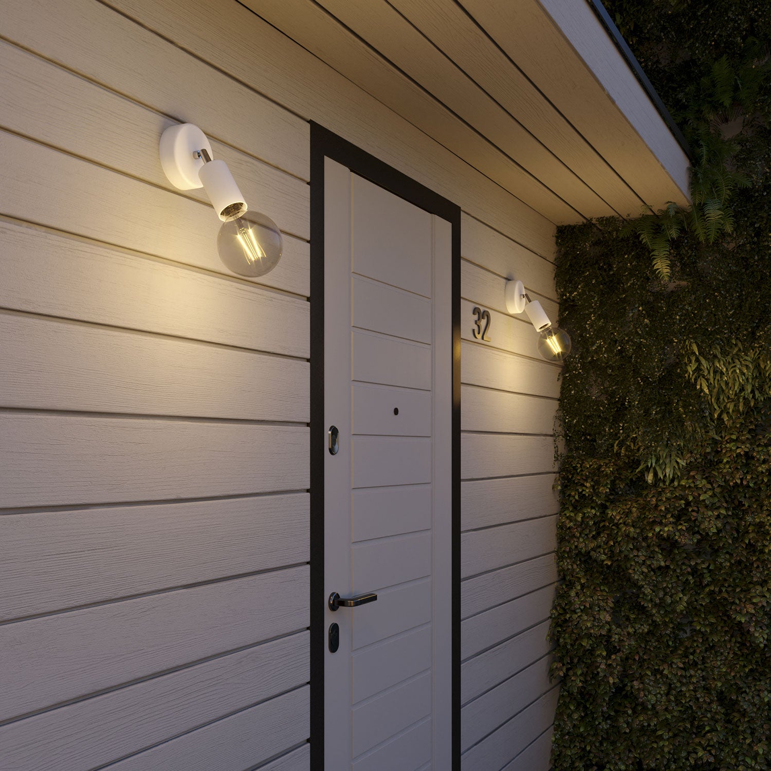 Fermaluce Modulair ELEGANT con snodo orientabile, rosone e portalampada IP65 waterproof - Bianco