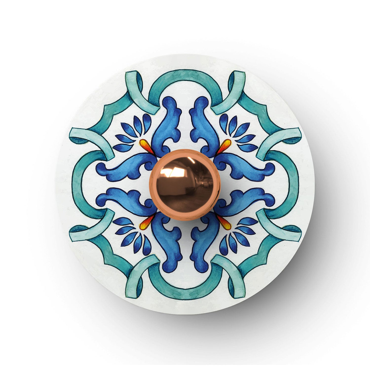 Fermaluce con mini piatto Ellepì 'Maioliche' Blu