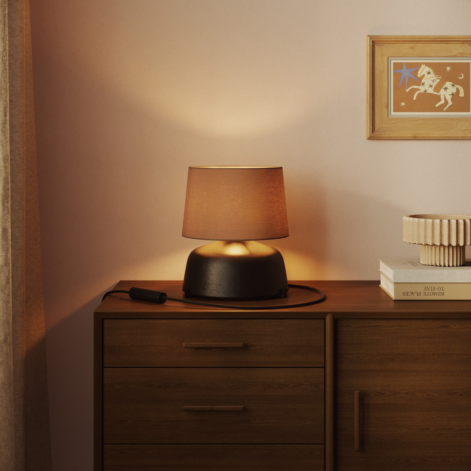 Paralume Athena con attacco E27 per lampada da tavolo o da terra - Made in Italy - Arenal Cenere