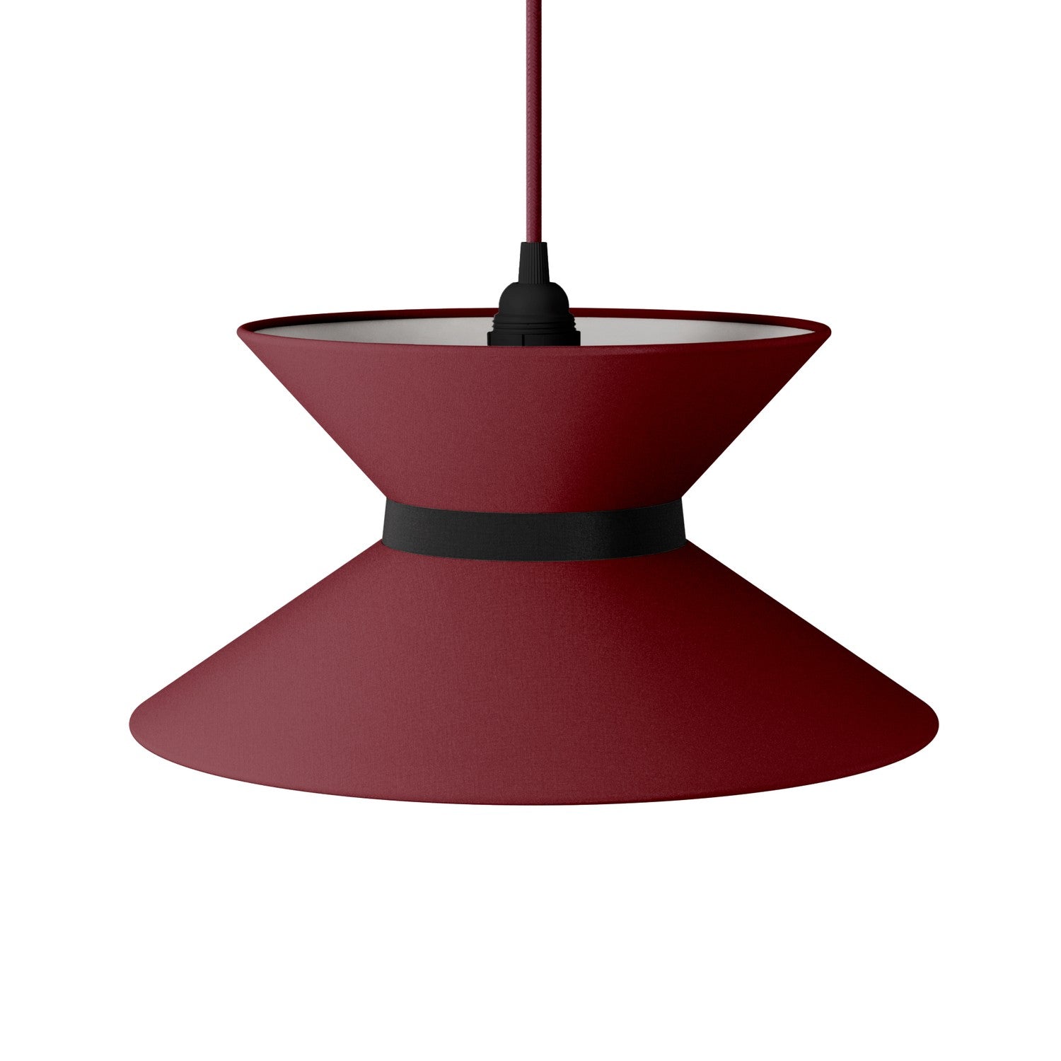 Paralume in tessuto Clessidra per lampada a sospensione - Arenal Bordeaux Teletta antracite