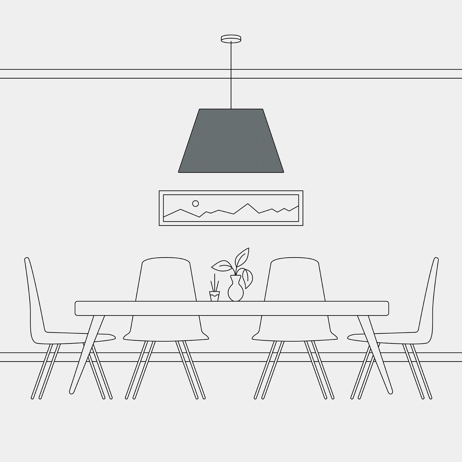 Paralume Impero L per sospensione con attacco E27 - Made in Italy - Teletta Grigio Scuro