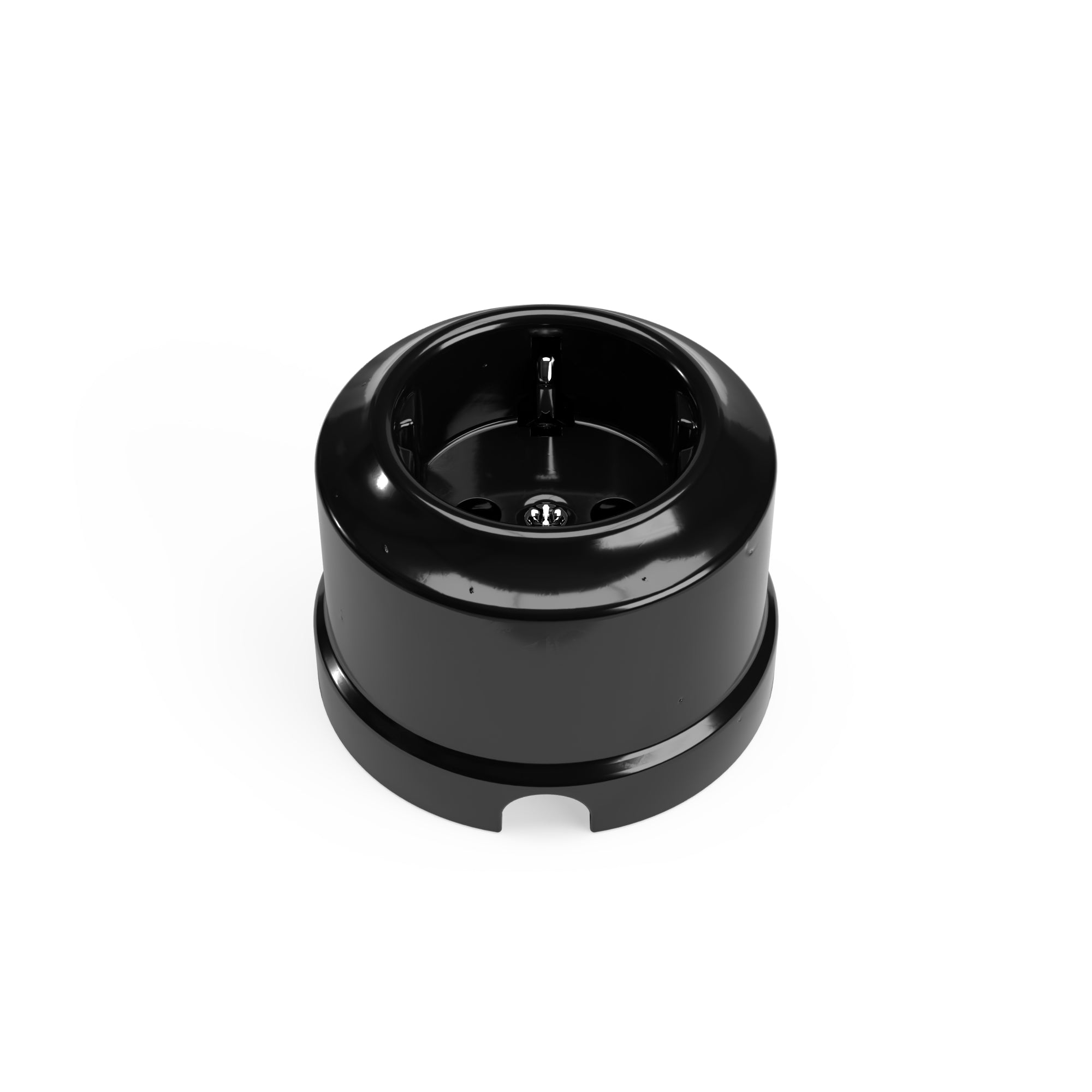 Presa Schuko in porcellana da parete - Nero