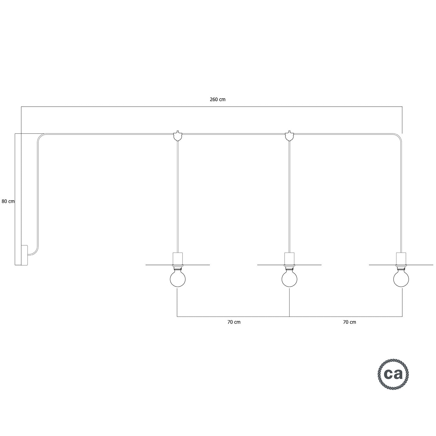 E-Snake Modulair Lampada da esterno IP65 a 3 luci con rosone e paralumi - Bianco
