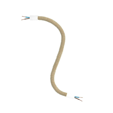 Kit Creative Flex flexibles mit Jute ummanteltes Kabelrohr, RN06 helle Jute, mit Metallenden - Mattweiß