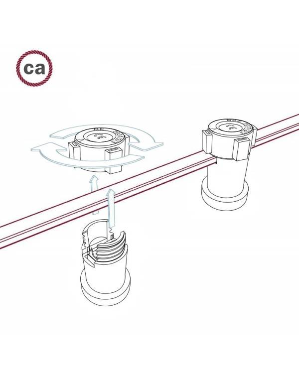 Elektrokabel für Lichterketten mit Textilummantelung, Zick-Zack-Muster türkis CZ11, UV-beständig