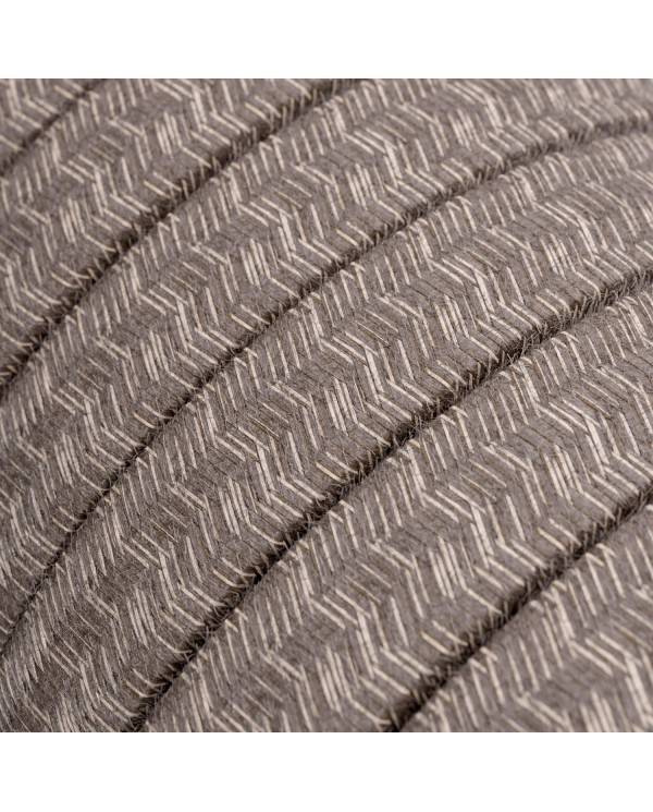 Elektrokabel für Lichterketten mit Textilummantelung aus natürlichem, braunen Leinen CN04, UV-beständig