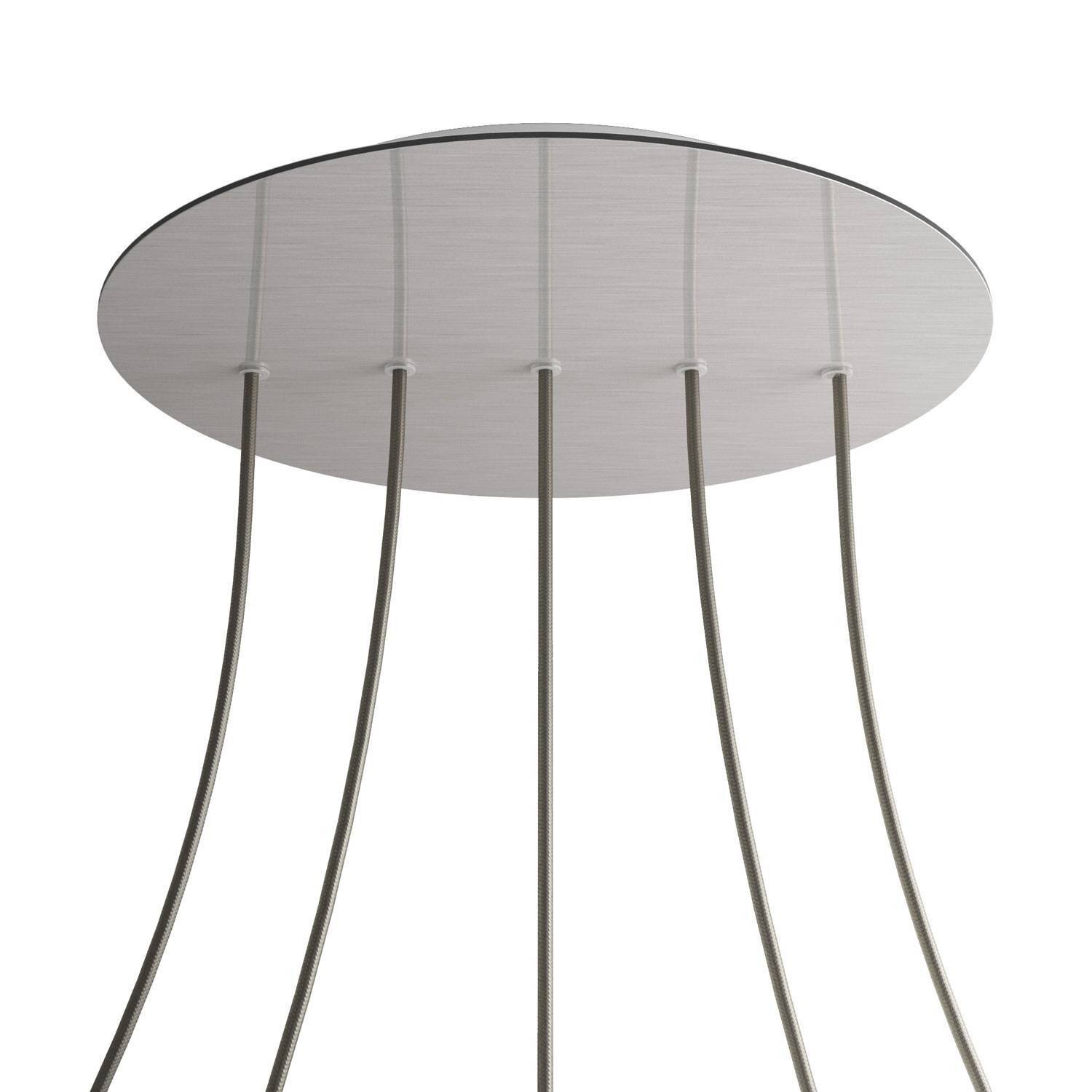 Rundes XXL 5 Inline-Löcher und 4 Seitenlöchern Lampenbaldachin Kit, Rose-One-Abdeckung, 400 mm Durchmesser
