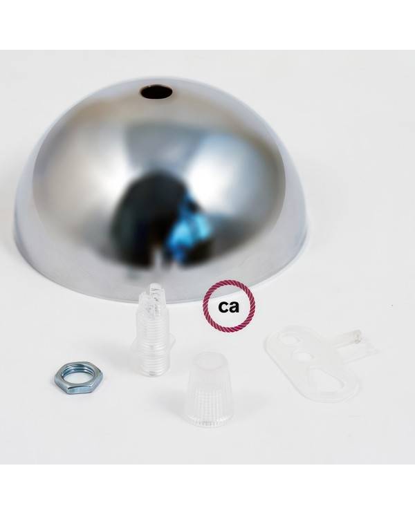 Halbkugelförmiger, lackierter Lampenbaldachin Kit aus Metall