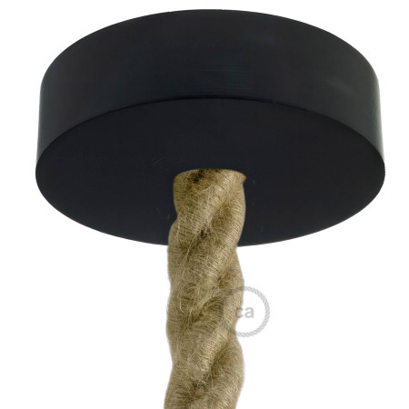 Lampenbaldachin Kit aus Holz für 2XL-Seilkabel - Schwarz