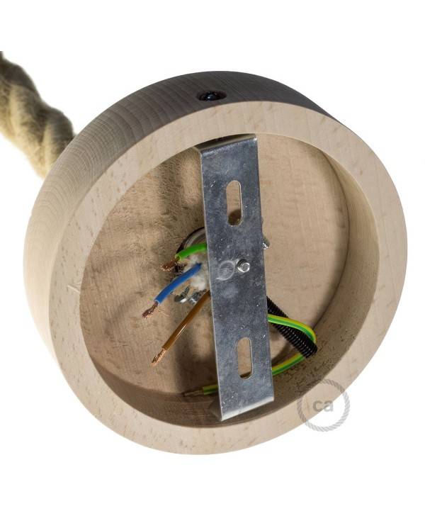 Lampenbaldachin Kit aus Holz für 2XL-Seilkabel