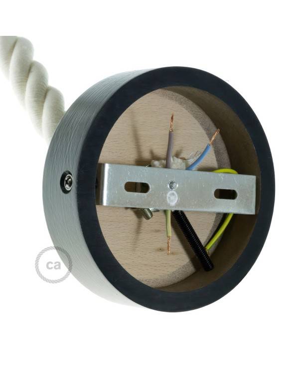 Lampenbaldachin Kit aus Holz für 2XL-Seilkabel
