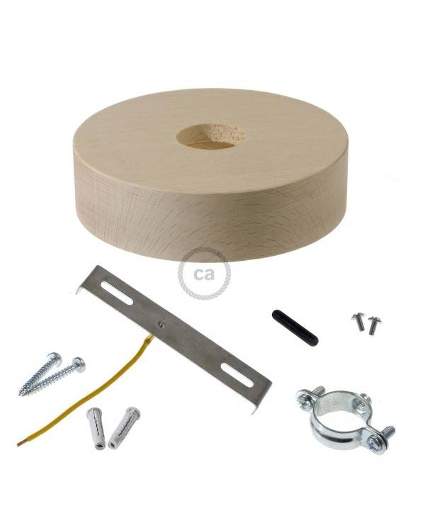 Lampenbaldachin Kit aus Holz für 3XL-Seilkabel