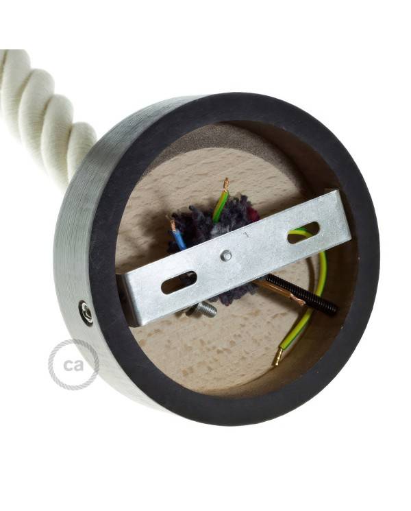 Lampenbaldachin Kit aus Holz für 3XL-Seilkabel