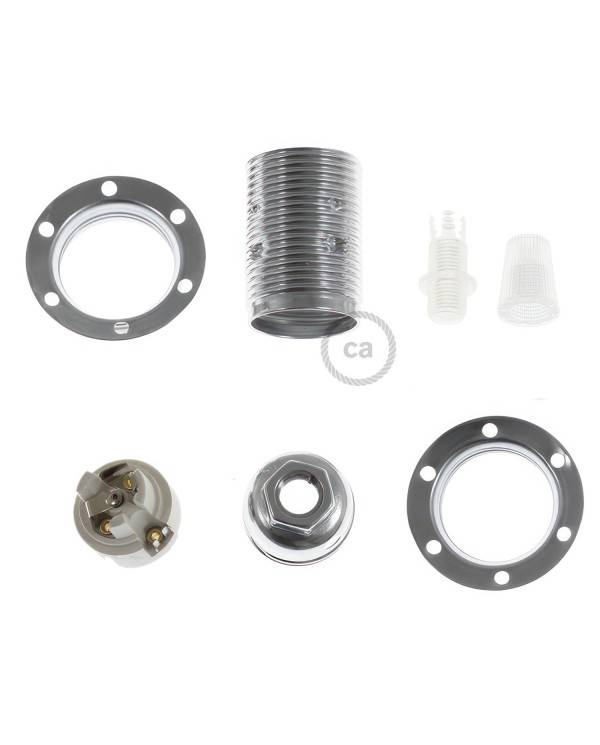 E14-Lampenfassungs-Kit aus Metall mit Doppelklemmring für Lampenschirme