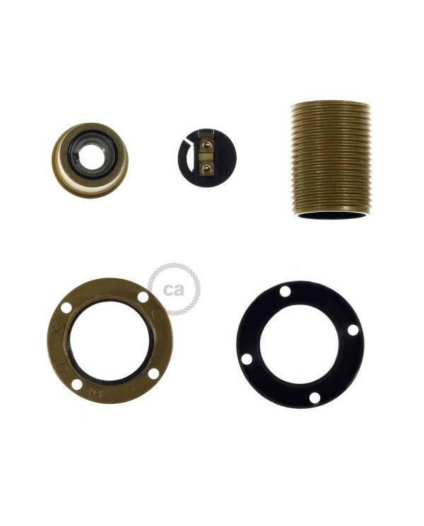 E14-Lampenfassungs-Kit aus Bakelit mit Doppelklemmring für Lampenschirme