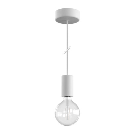 EIVA ELEGANT Outdoor-Pendelleuchte mit 1,5 m Textilkabel, Silikon-Lampenbaldachin und Lampenfassung, IP65 wasserdicht - Weiß
