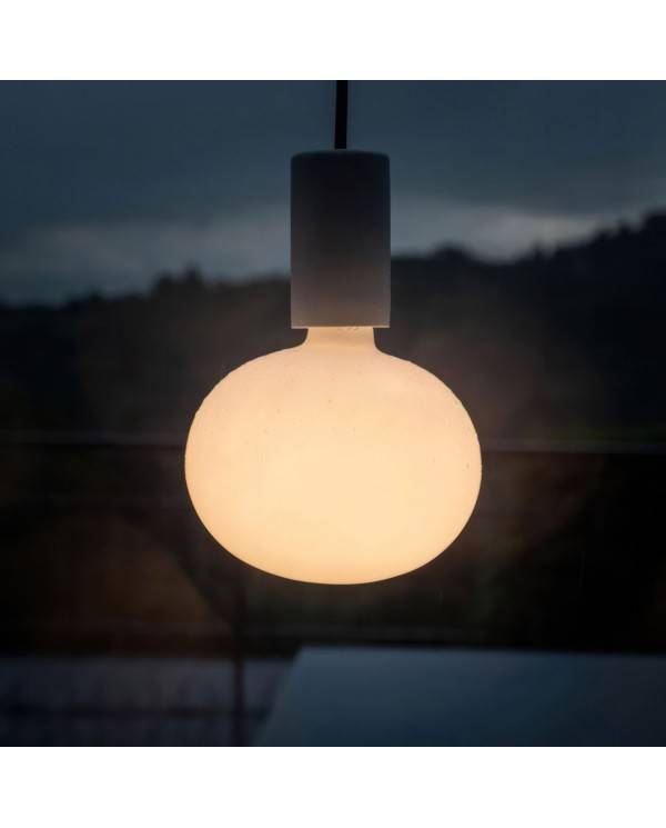 EIVA ELEGANT Outdoor-Pendelleuchte mit 5 m Textilkabel, Deckenbefestigung, Silikon-Lampenbaldachin und Lampenfassung, IP65