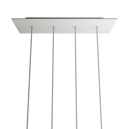 Rechteckiges XXL 4-Loch und 6 Seitenlöchern Lampenbaldachin Kit, Rose-One-Abdeckung, Abmessungen 675 x 225 mm