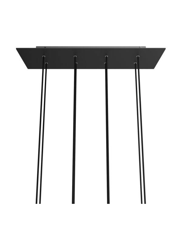 Rechteckiges XXL 8-Loch und 6 Seitenlöchern Lampenbaldachin Kit, Rose-One-Abdeckung, Abmessungen 675 x 225 mm