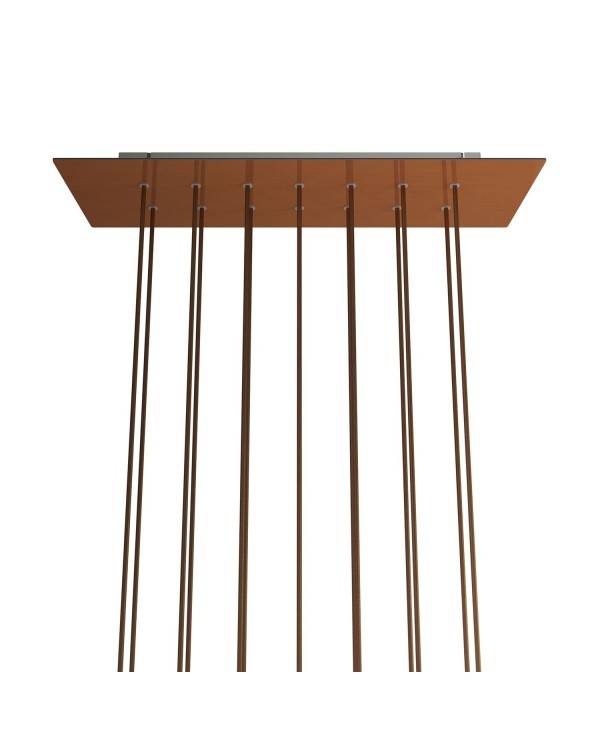 Rechteckiges XXL 14-Loch und 6 Seitenlöchern Lampenbaldachin Kit, Rose-One-Abdeckung, Abmessungen 675 x 225 mm