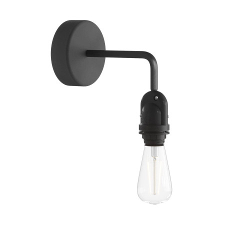Fermaluce für Lampenschirme EIVA mit L-förmiger Verlängerung, Lampenbaldachin und wasserdichter IP65- Lampenfassung - Schwarz