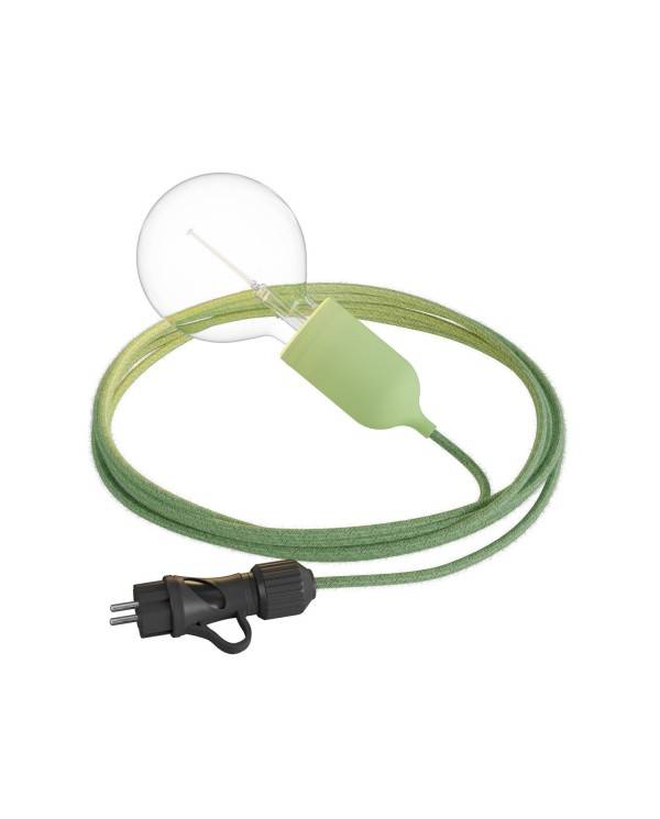 Snake Eiva Pastel, tragbare Außenleuchte, 5m Textilkabel, wasserdichte IP65 Lampenfassung und Stecker