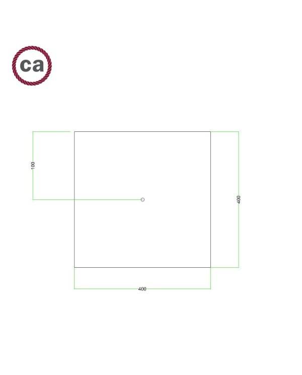 Quadratisches XXL 1-Loch und 4 Seitenlöchern Lampenbaldachin Kit, Rose-One-Abdeckung, 400 mm - PROMO