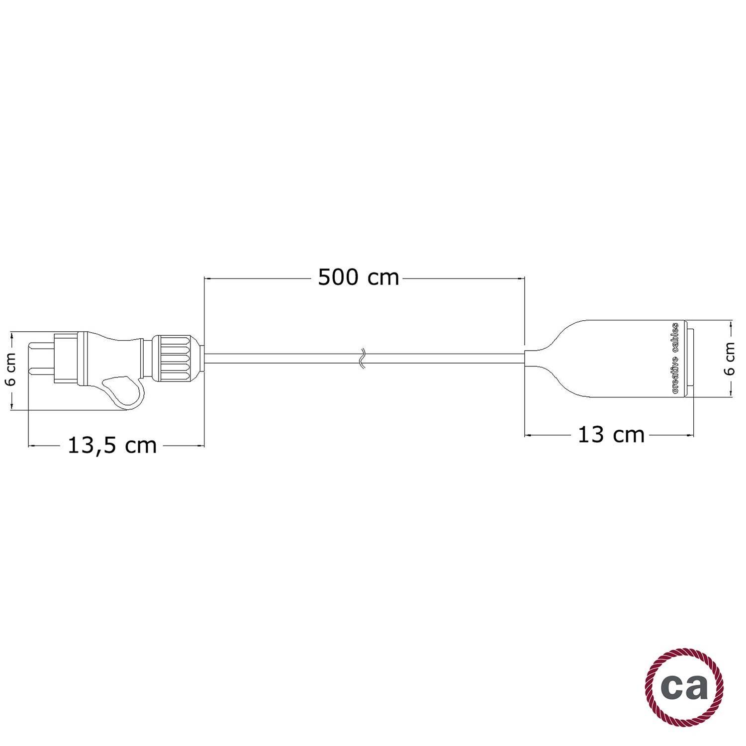 Snake EIVA Wi-Fi, tragbare Außenleuchte, 5 m Textilkabel, IP65 Lampenfassung und Smart Glühlampe