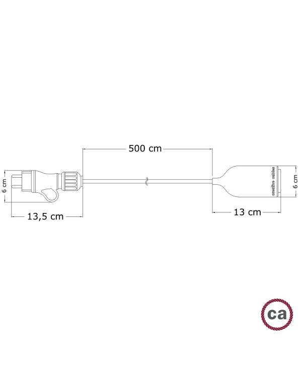Snake EIVA Wi-Fi, tragbare Außenleuchte, 5 m Textilkabel, IP65 Lampenfassung und Smart Glühlampe