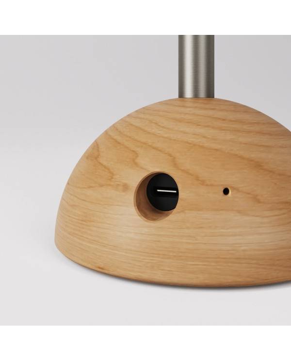 Tragbare, wiederaufladbare Leuchte Cabless02 mit Globe Glühbirne mit silberfarbener Kopfspiegelung