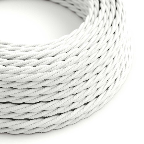 Textilkabel, lichtweiß glänzend - Das Original von Creative-Cables - TM01 geflochten 2x0,75mm / 3x0,75mm