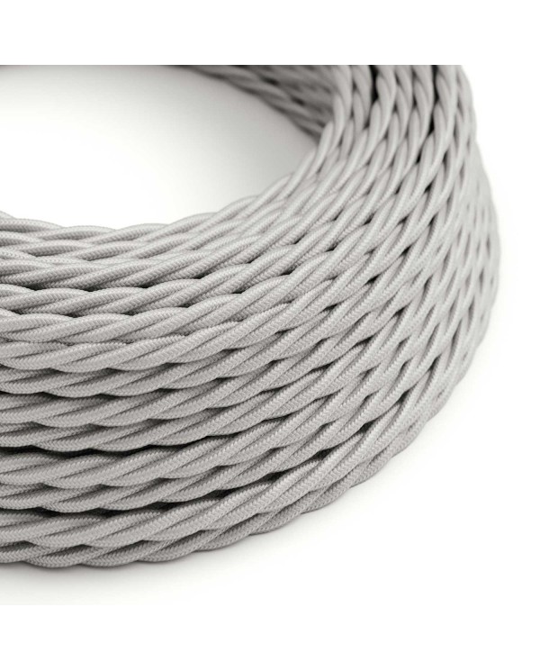 Textilkabel, silberfarben glänzend - Das Original von Creative-Cables - TM02 geflochten 2x0.75mm / 3x0.75mm