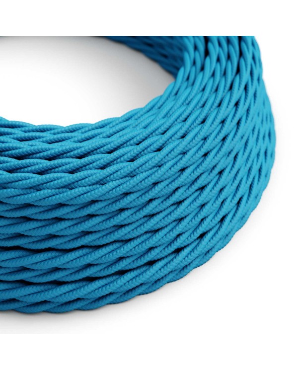 Textilkabel, cyanblau glänzend - Das Original von Creative-Cables - TM11 geflochten 2x0.75mm / 3x0.75mm