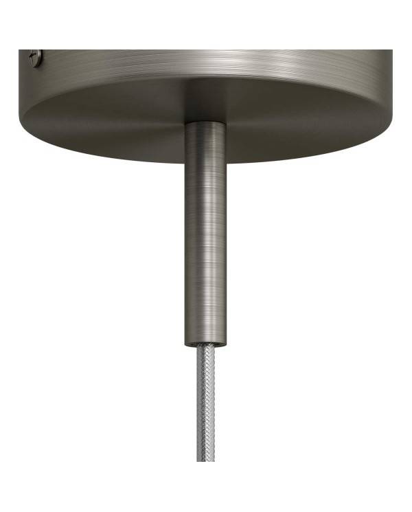 Runde Zugentlastung aus Metall, 7 cm lang, komplett mit Gewinderohr, Mutter und Unterlegscheibe