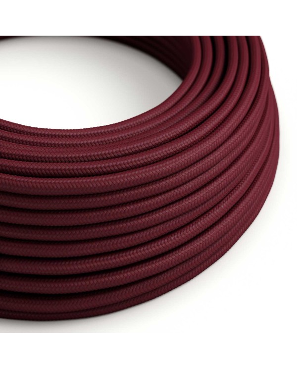 Textilkabel, bordeaux-rot glänzend - Das Original von Creative-Cables - RM19 rund 2x0,75mm / 3x0,75mm