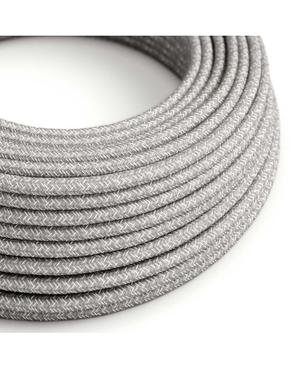 Textilkabel, grau meliert, aus Leinen - Das Original von Creative-Cables - RN02 rund 2x0,75mm / 3x0,75mm