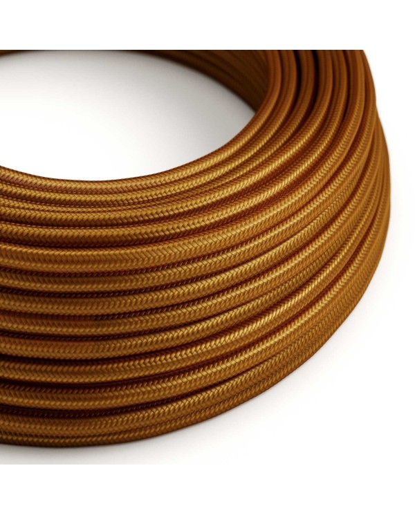 Textilkabel, whiskey-farben glänzend - Das Original von Creative-Cables - RM22 rund 2x0.75mm / 3x0.75mm