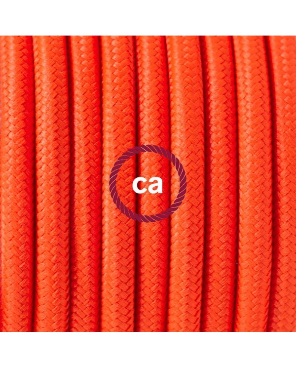 Stehleuchte Anschlussleitung RF15 Orange Fluoreszierend Seideneffekt 3 m. Wählen Sie aus drei Farben bei Schalter und Stecke.