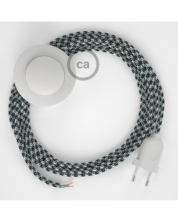 Stehleuchte Anschlussleitung RP04 Bifarbig Weiß Schwarz Seideneffekt 3 m. Wählen Sie aus drei Farben bei Schalter und Stecke.