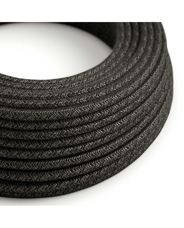 Textilkabel, anthrazit-grau meliert, aus Leinen - Das Original von Creative-Cables - RN03 rund 2x0.75mm / 3x0.75mm