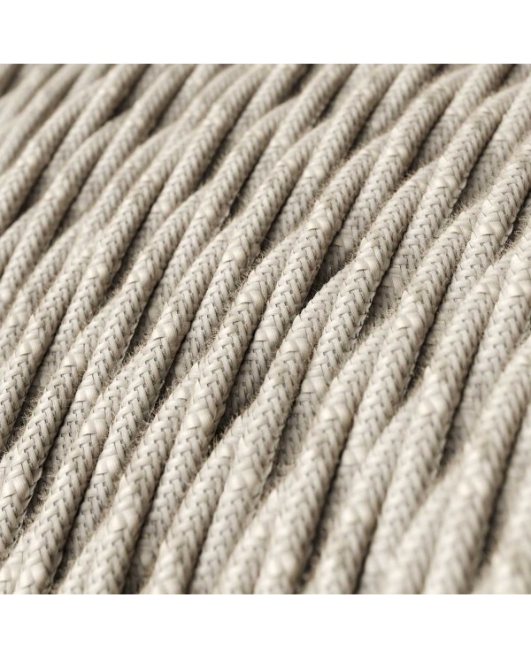 Textilkabel, weiß meliert, aus Leinen - Das Original von Creative-Cables - TN01 geflochten 2x0.75mm / 3x0.75mm