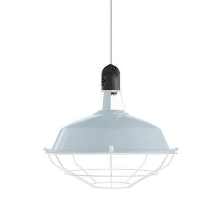 Lampenschirm Harbour mit Metallkäfig - Zartes blau