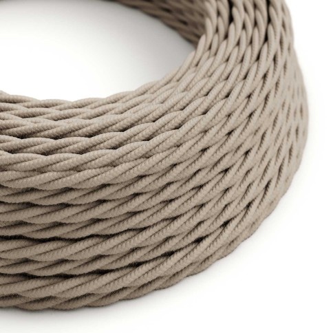 Textilkabel, taubengrau, aus Baumwolle - Das Original von Creative-Cables - TC43 geflochten 2x0,75mm / 3x0,75mm