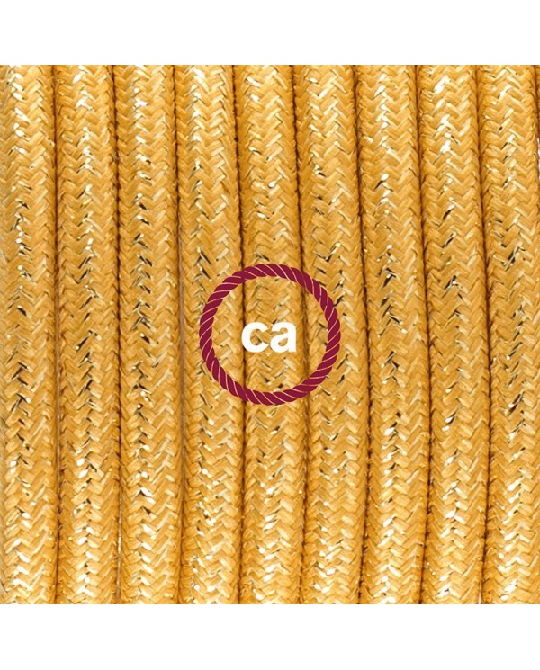 Stehleuchte Anschlussleitung RL05 Gold Geglittert Seideneffekt 3 m. Wählen Sie aus drei Farben bei Schalter und Stecke.