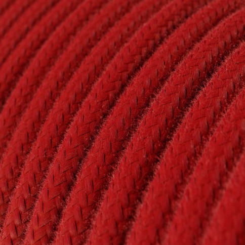 Textilkabel, feuerrot, aus Baumwolle - Das Original von Creative-Cables - RC35 rund 2x0.75mm / 3x0.75mm