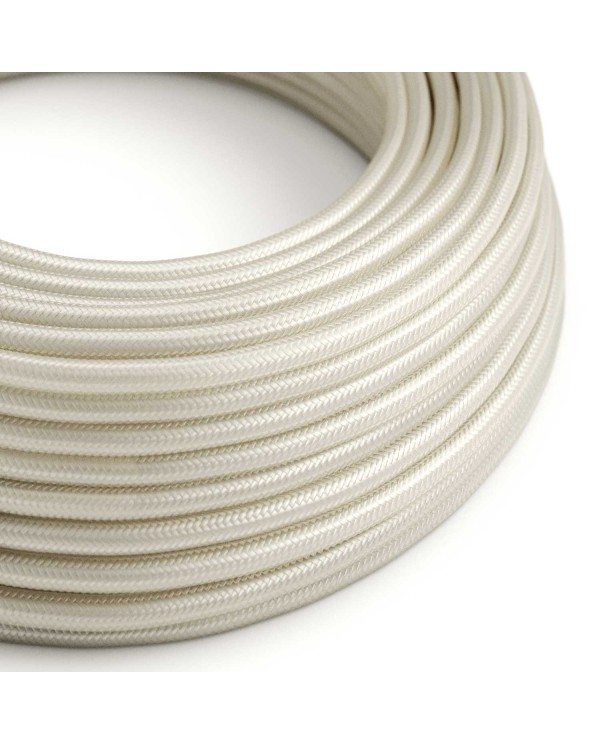 Textilkabel, perlweiß glänzend - Das Original von Creative-Cables - RM00 rund 2x0,75mm / 3x0,75mm