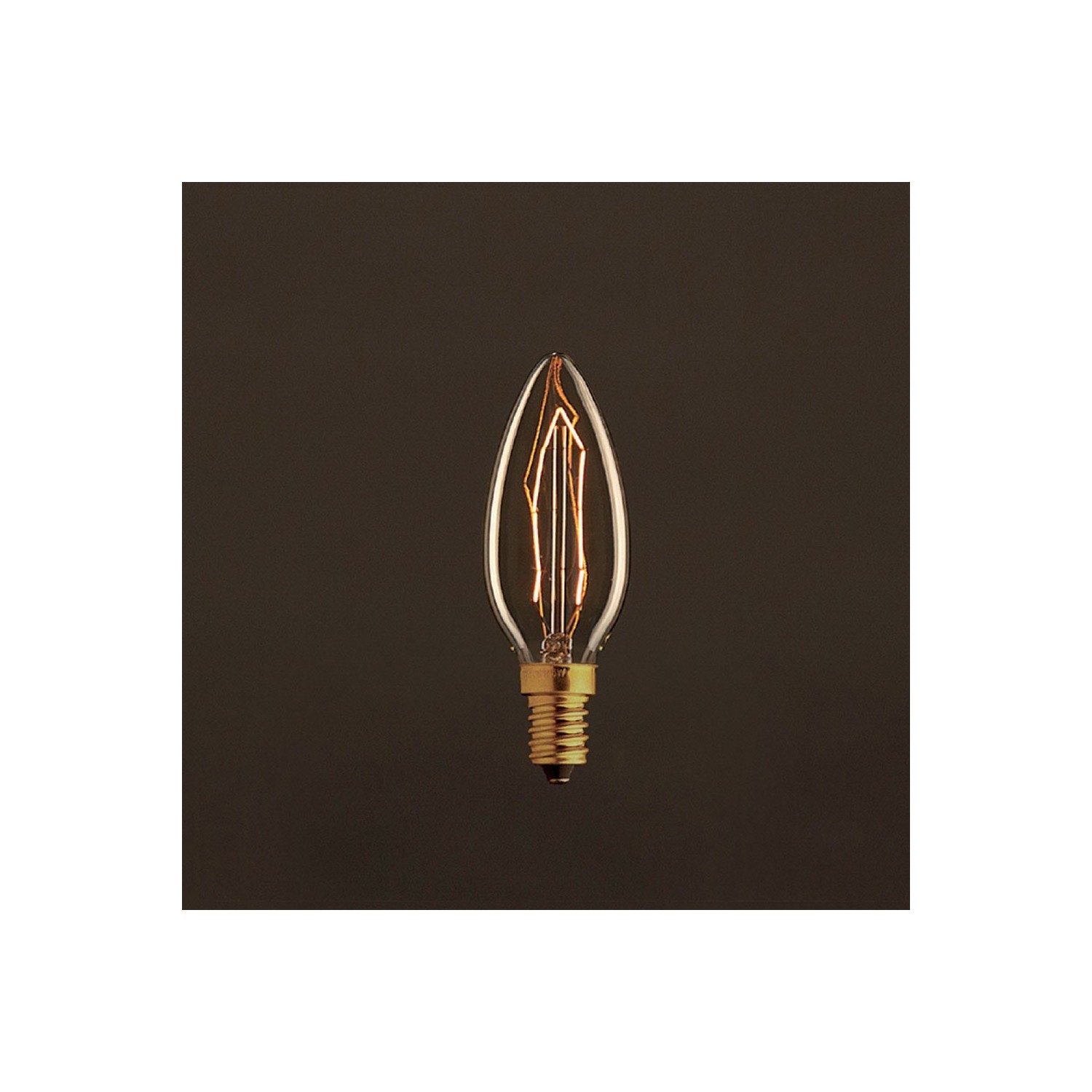Vintage Glühbirne gold Kerze C35 ZickZack Filament Kohlefaden 25W E14 dimmbar 2000K