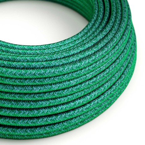 Textilkabel, smaragdgrün glänzend - Das Original von Creative-Cables - RM33 rund 3x0,75mm