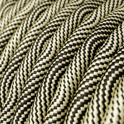 Textilkabel, Regimentsbraun glänzend Vertigo - Das Original von Creative-Cables - ERM61 rund 2x0,75mm / 3x0,75mm