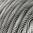 Textilkabel, Optical schwarz-grau glänzend Vertigo - Das Original von Creative-Cables - ERM67 rund 2x0.75mm / 3x0.75mm